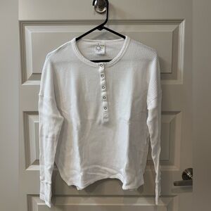 Offline by Aerie White Waffle Knit Top